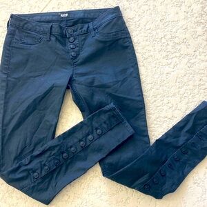 Hudson Black Leather ish 4 Button Front Jeans size 29